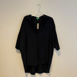 J. Crew Black 100% Gauzy Cotton Swim Cover-up